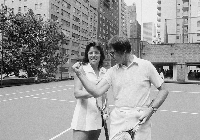 Billy Jean King and Bobby Riggs, "The Battle of the Sexes". Photo: AP