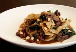 Duck with pasta, a special recipe from 62 Restaurant and Wine Bar, Salem, MA