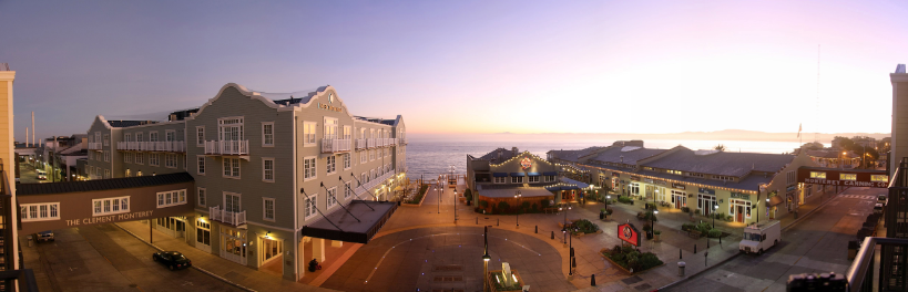 Panoramic view of Cannery Row in Monterey California.