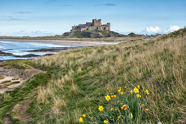 Bamburgh Castle in Northumberland England. Travel article in Healthy Aging Magazine