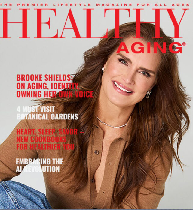 Brooke Shields cover Healthy Aging Magazine