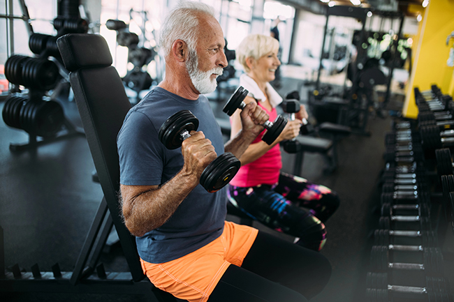 Strength training class for older adults