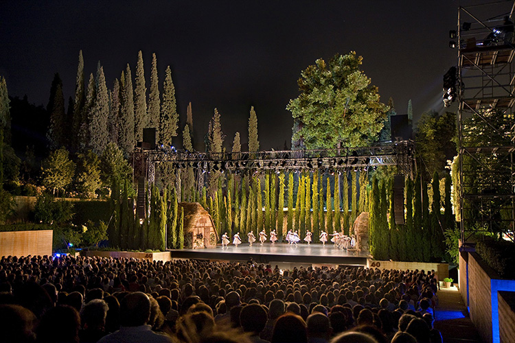 Outdoor ballet performance during the Granada International Festival of Music and Dance in Spain