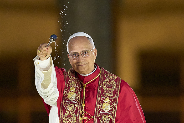 Pope Leo XIV at Sagrada Família in Barcelona during the tower inauguration ceremony