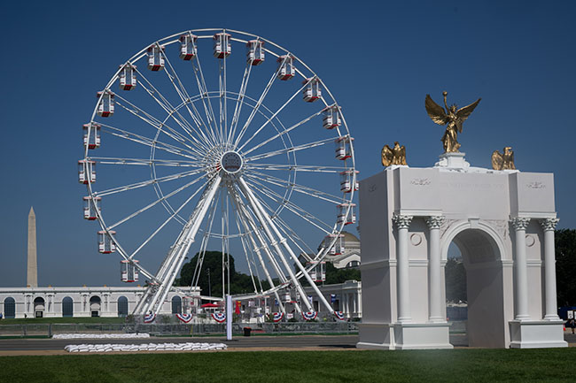 Ferris wheel and exhibits at the Great American State Fair on the National Mall in Washington, D.C.