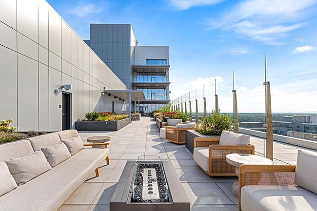 Rooftop lounge and terrace at JW Marriott Residences Reston Station in Northern Virginia