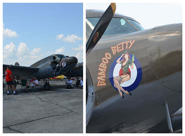 Bamboo Betty vintage twin-engine aircraft on display at New Garden